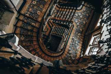 architectural photography of stairs